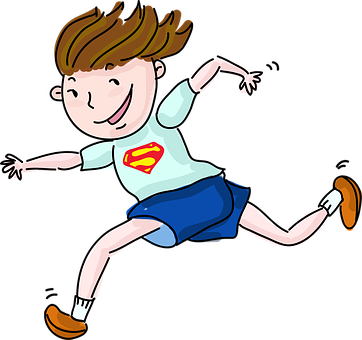 Cartoon Child Superhero Running