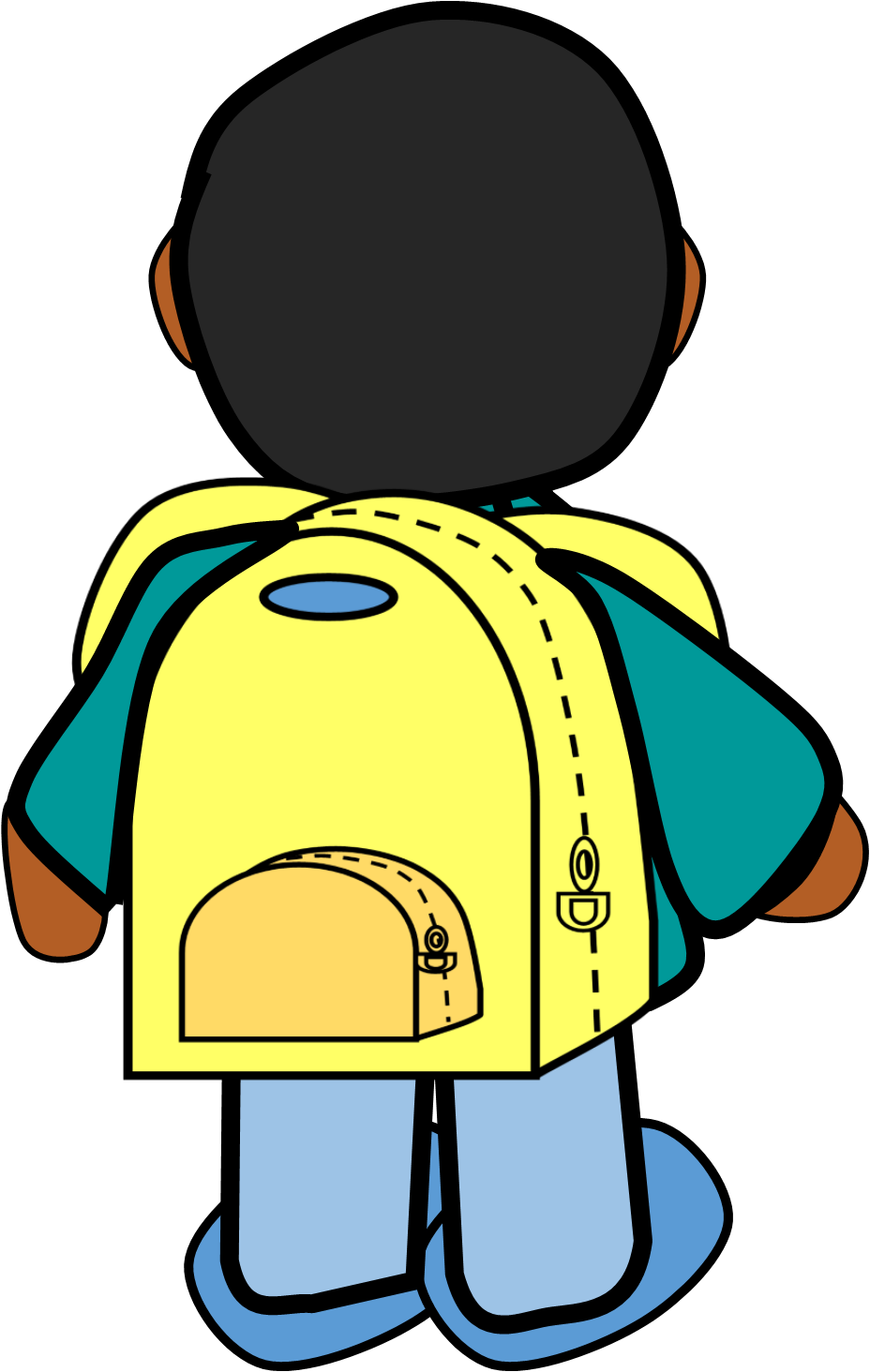 Cartoon Child With Yellow Backpack