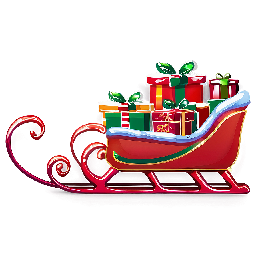 Cartoon Christmas Sleigh Png Kkw