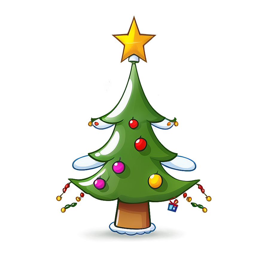 Cartoon Christmas Tree Celebration Png 56