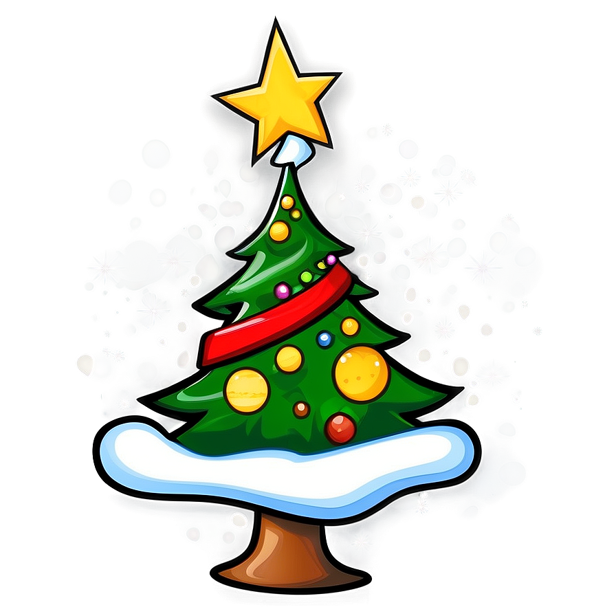 Cartoon Christmas Tree Celebration Png Kqi