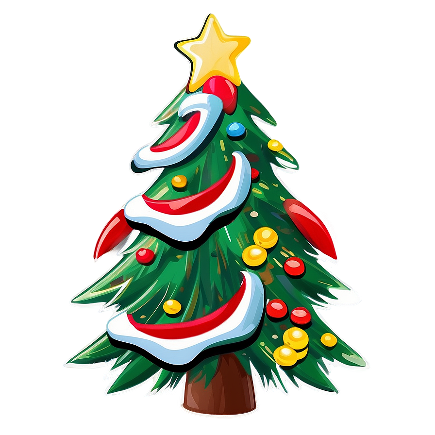 Cartoon Christmas Tree Png Euh