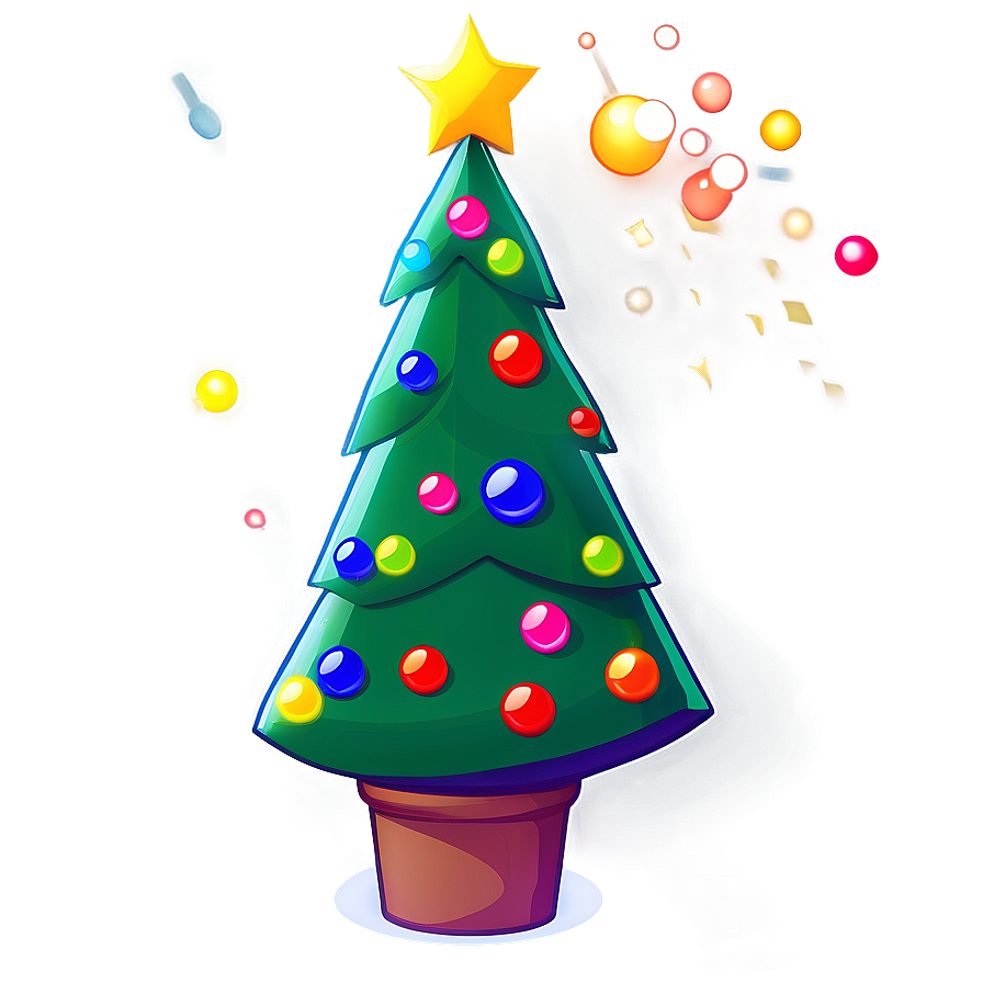 Cartoon Christmas Tree Transparent Png 05262024