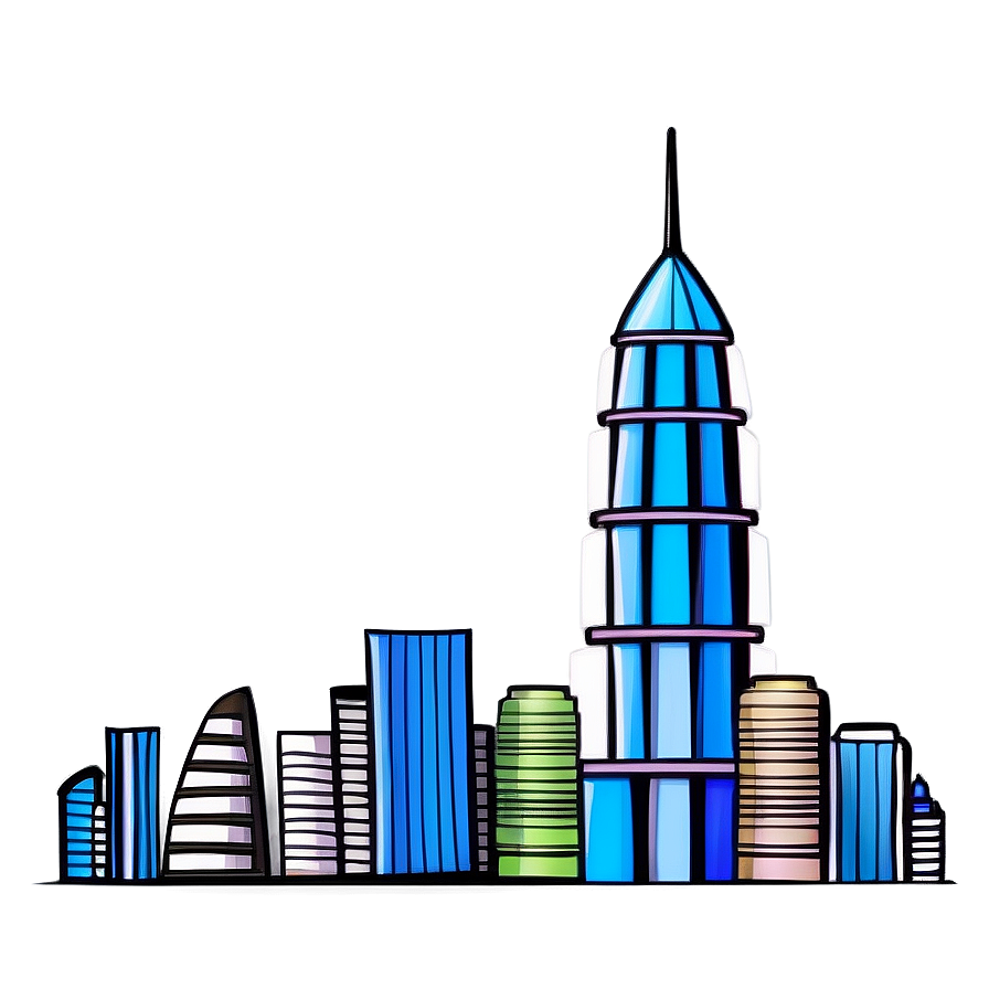 Cartoon City Skyline Png 06202024