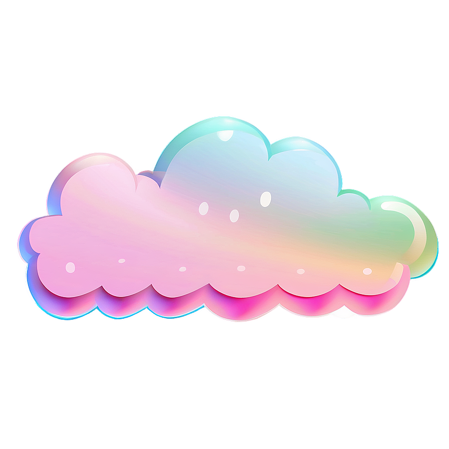 Cartoon Cloud In Pastel Colors Png 78