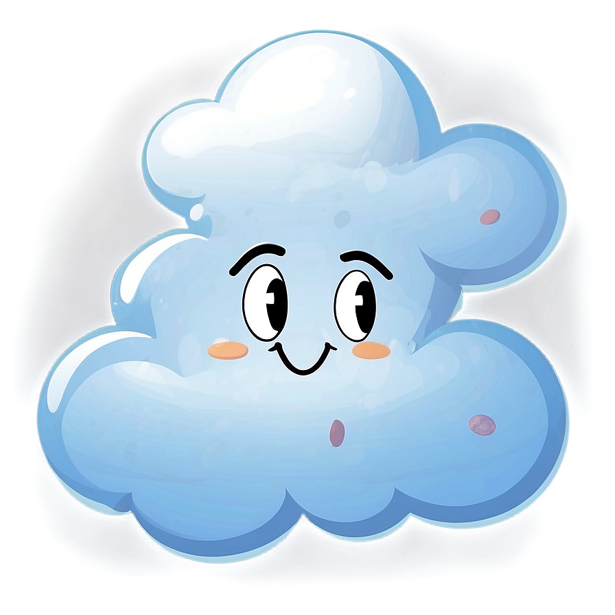 Cartoon Cloud With Face Png Nkg