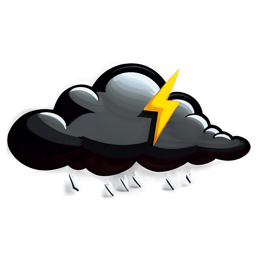 Cartoon Cloud With Lightning Bolt Png Ygi98