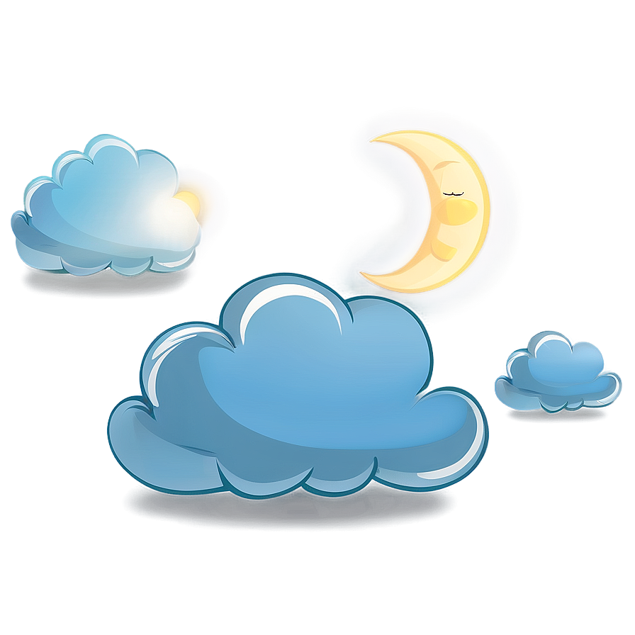 Cartoon Cloud With Moon Png 35