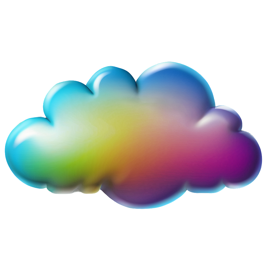 Cartoon Cloud With Rainbow Png Xjr98