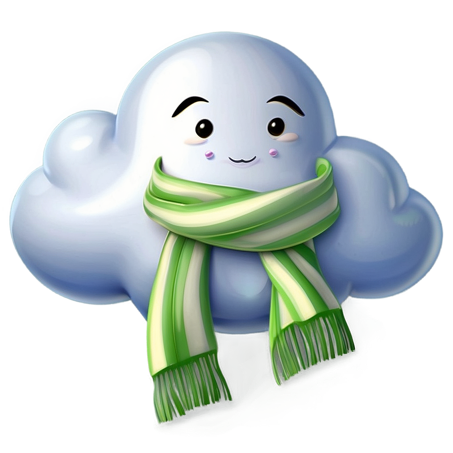 Cartoon Cloud With Scarf Png 05252024