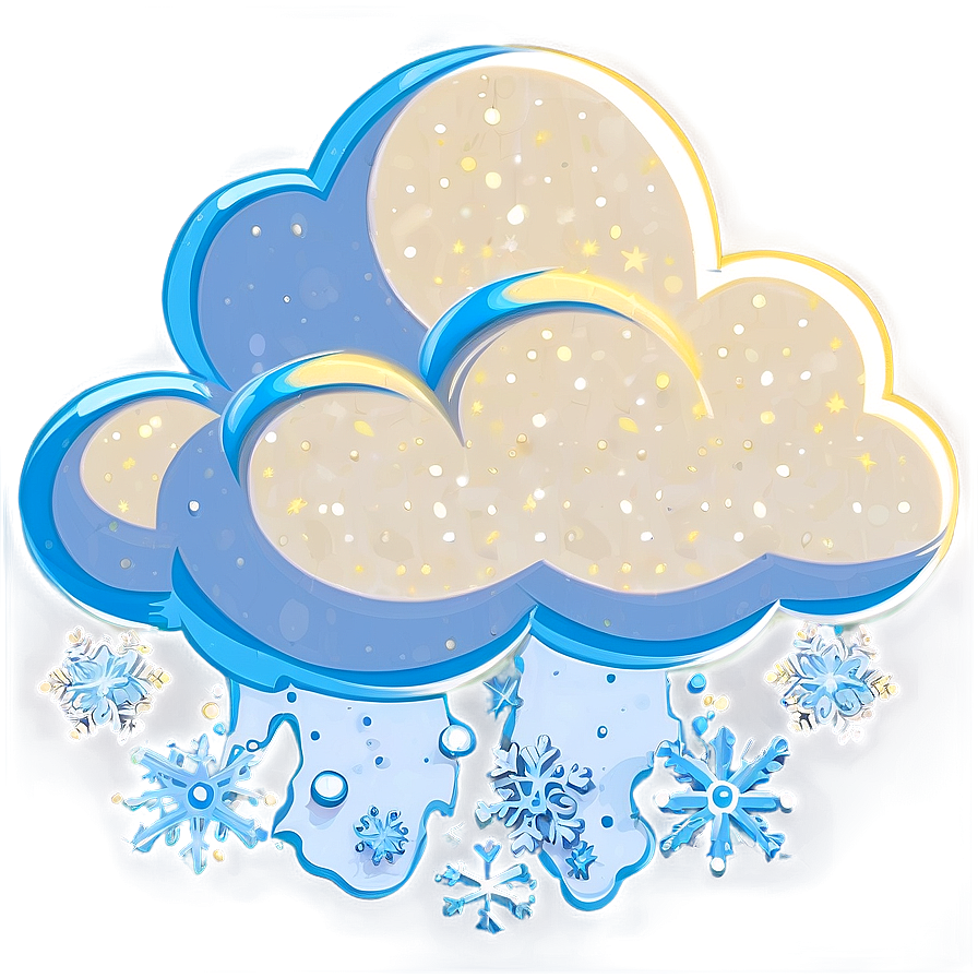 Cartoon Cloud With Snow Png 05252024