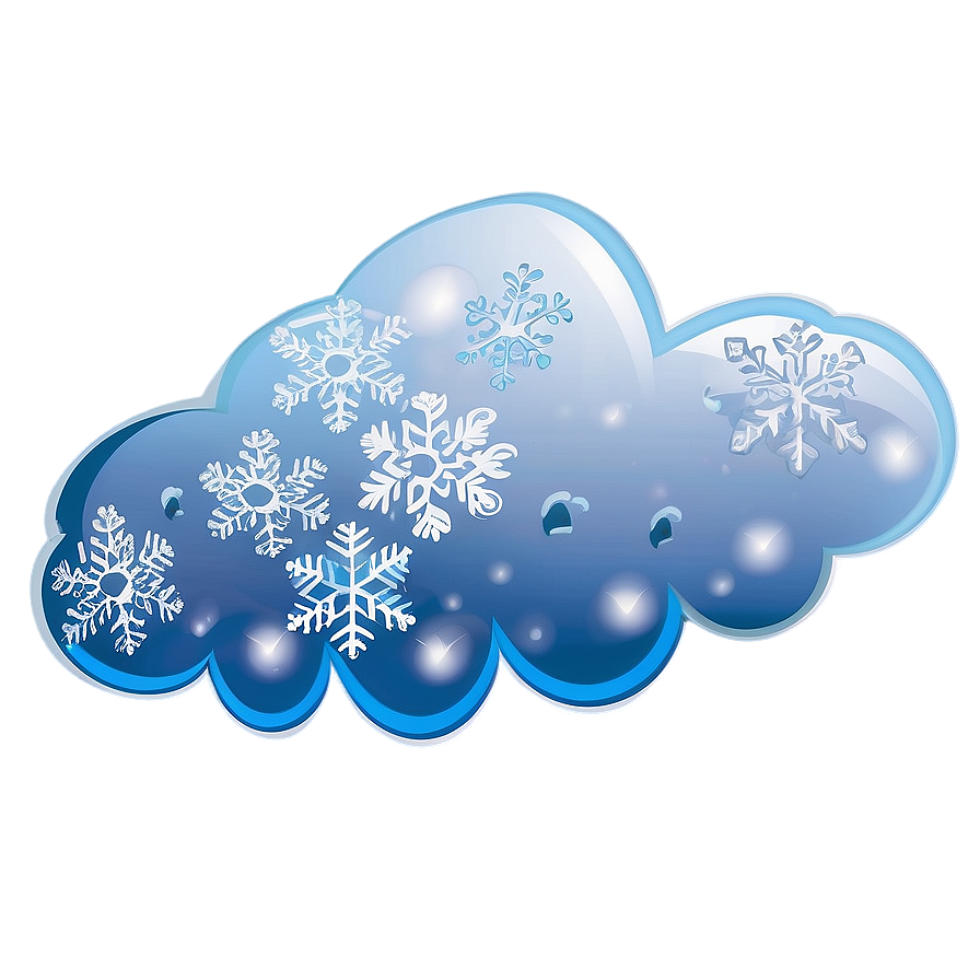 Cartoon Cloud With Snowflakes Png Yqw