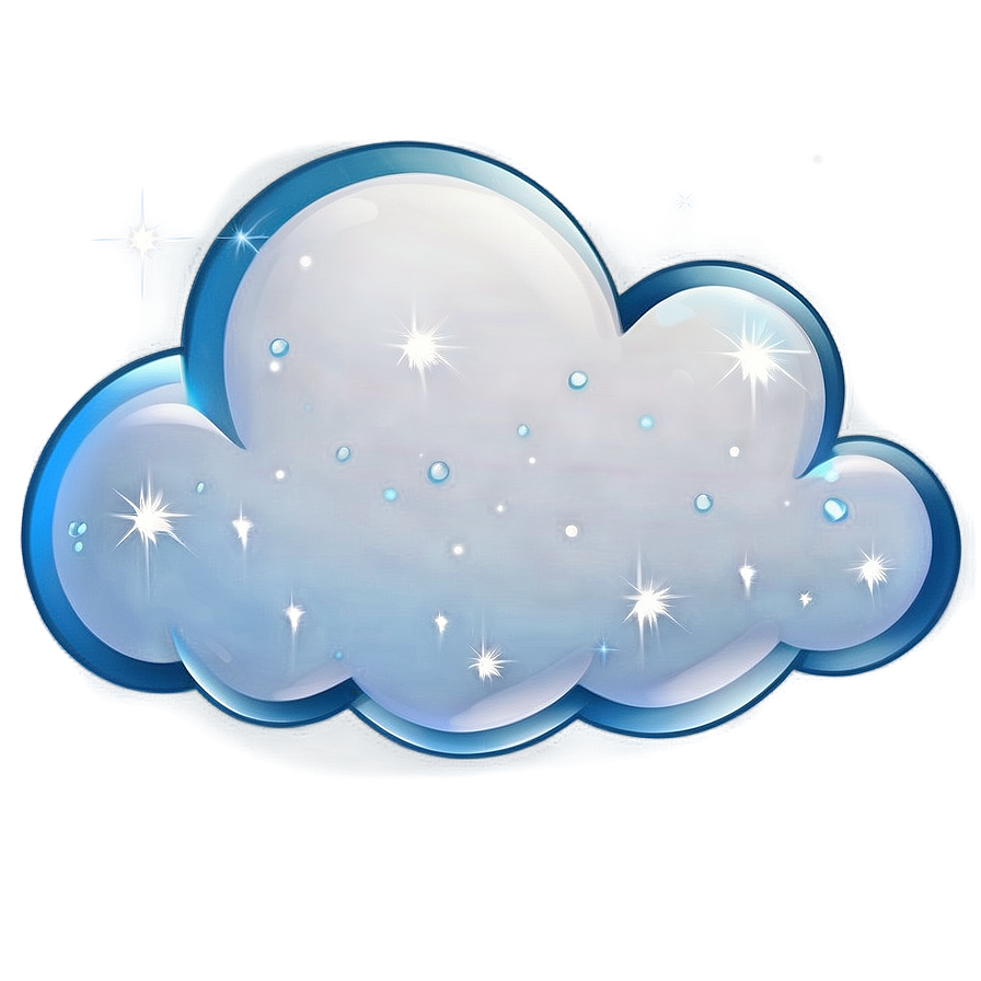 Cartoon Cloud With Sparkles Png Nce42