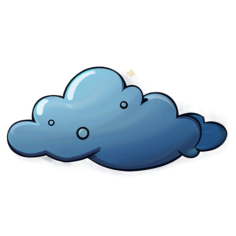 Cartoon Cloud With Stars Png 05252024