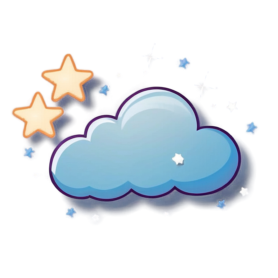 Cartoon Cloud With Stars Png Iew