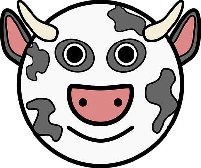 Cartoon Cow Face Graphic