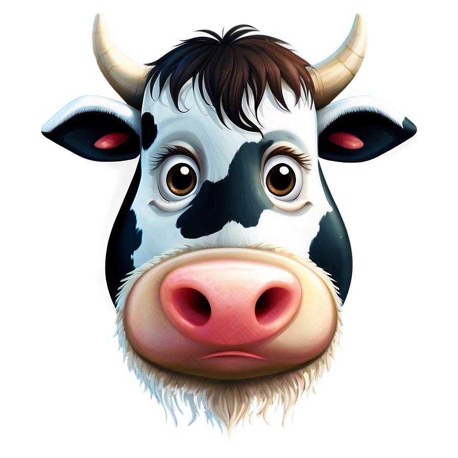 Cartoon Cow Face Png 06212024