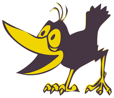 Cartoon Crow Silhouette