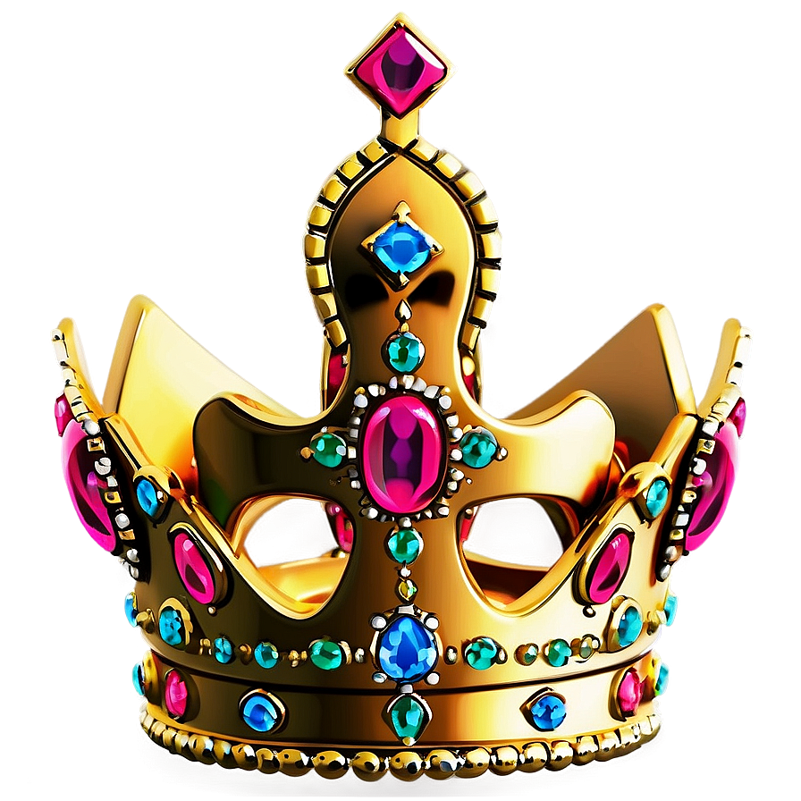 Cartoon Crown With Gemstones Png Rmh