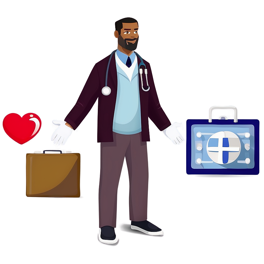 Cartoon Doctor And Health Icons Png 06212024