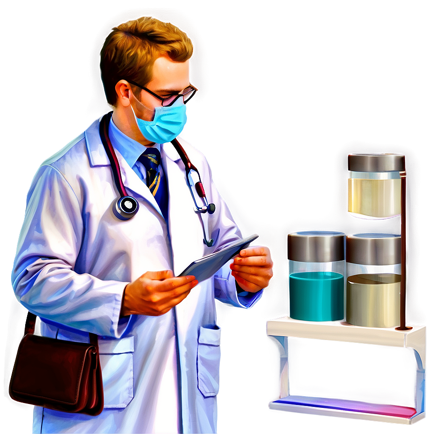 Cartoon Doctor Checking Temperature Png 41