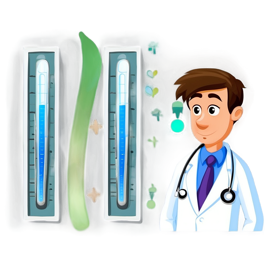 Cartoon Doctor Checking Temperature Png 68