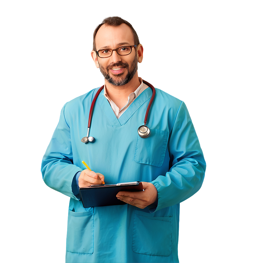 Cartoon Doctor Holding Clipboard Png Eom41