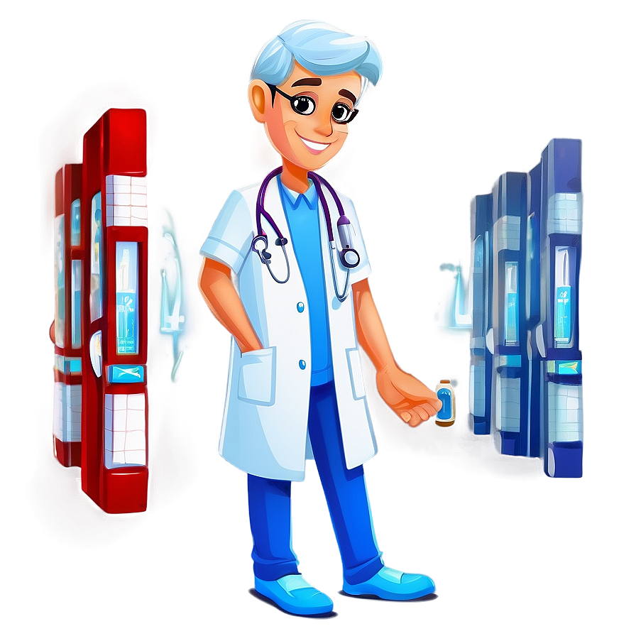 Cartoon Doctor In Hospital Png Mgk17