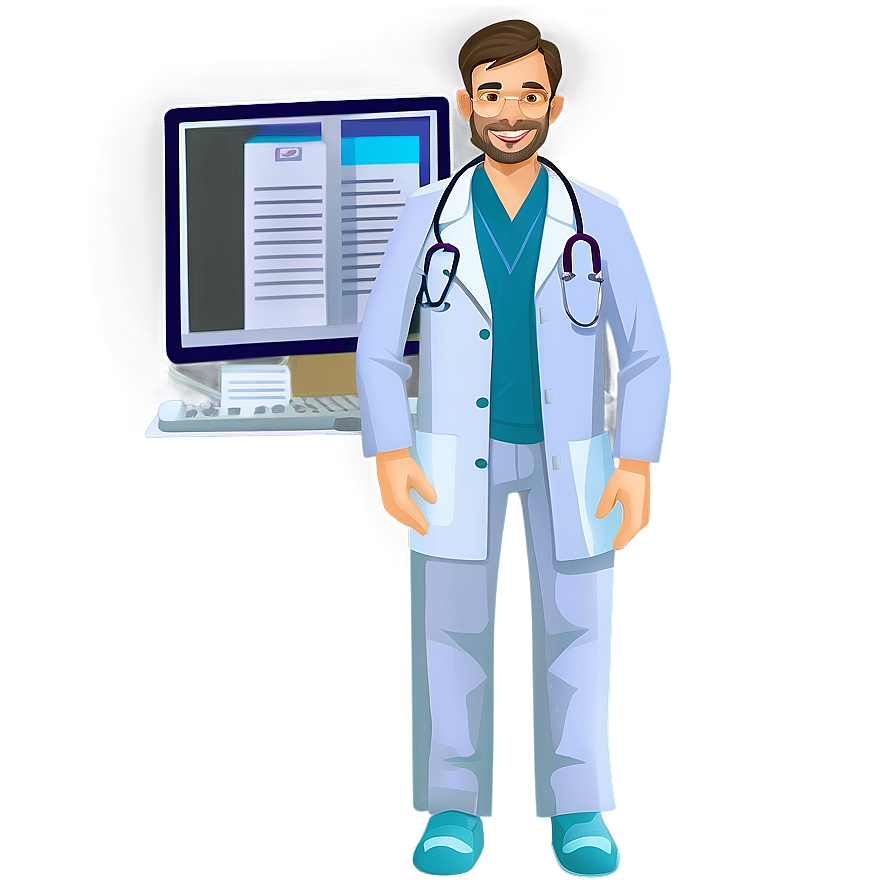 Cartoon Doctor Providing Care Png Utu