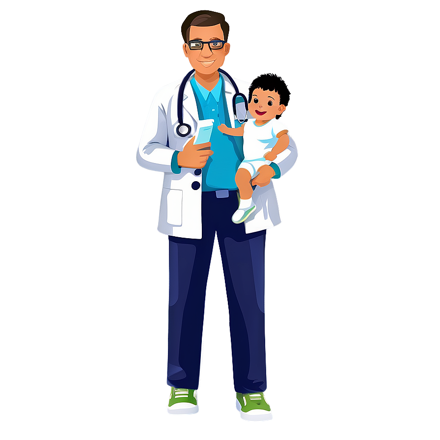 Cartoon Doctor With Baby Png Dut52