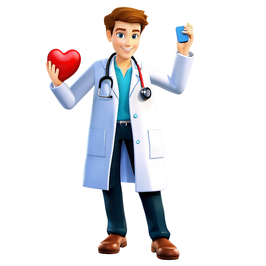 Cartoon Doctor With Heart Png 06262024