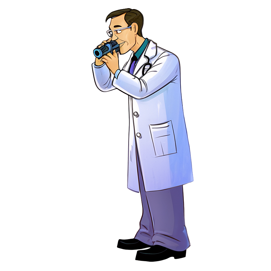 Cartoon Doctor With Microscope Png 80