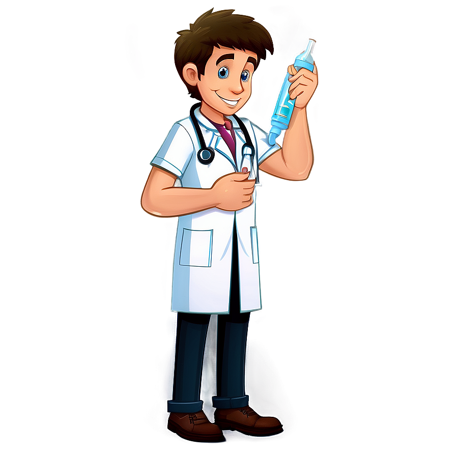 Cartoon Doctor With Syringe Png Uvv