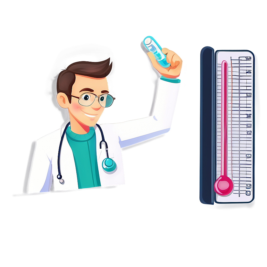 Cartoon Doctor With Thermometer Png 06262024