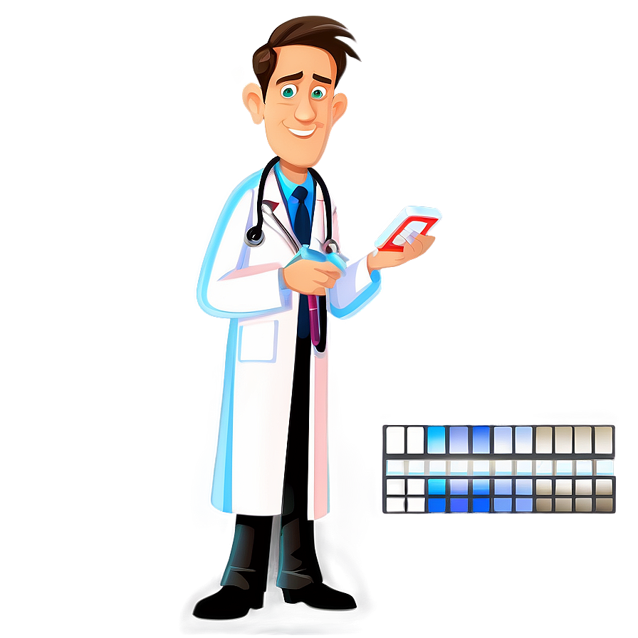 Cartoon Doctor With Thermometer Png 06262024