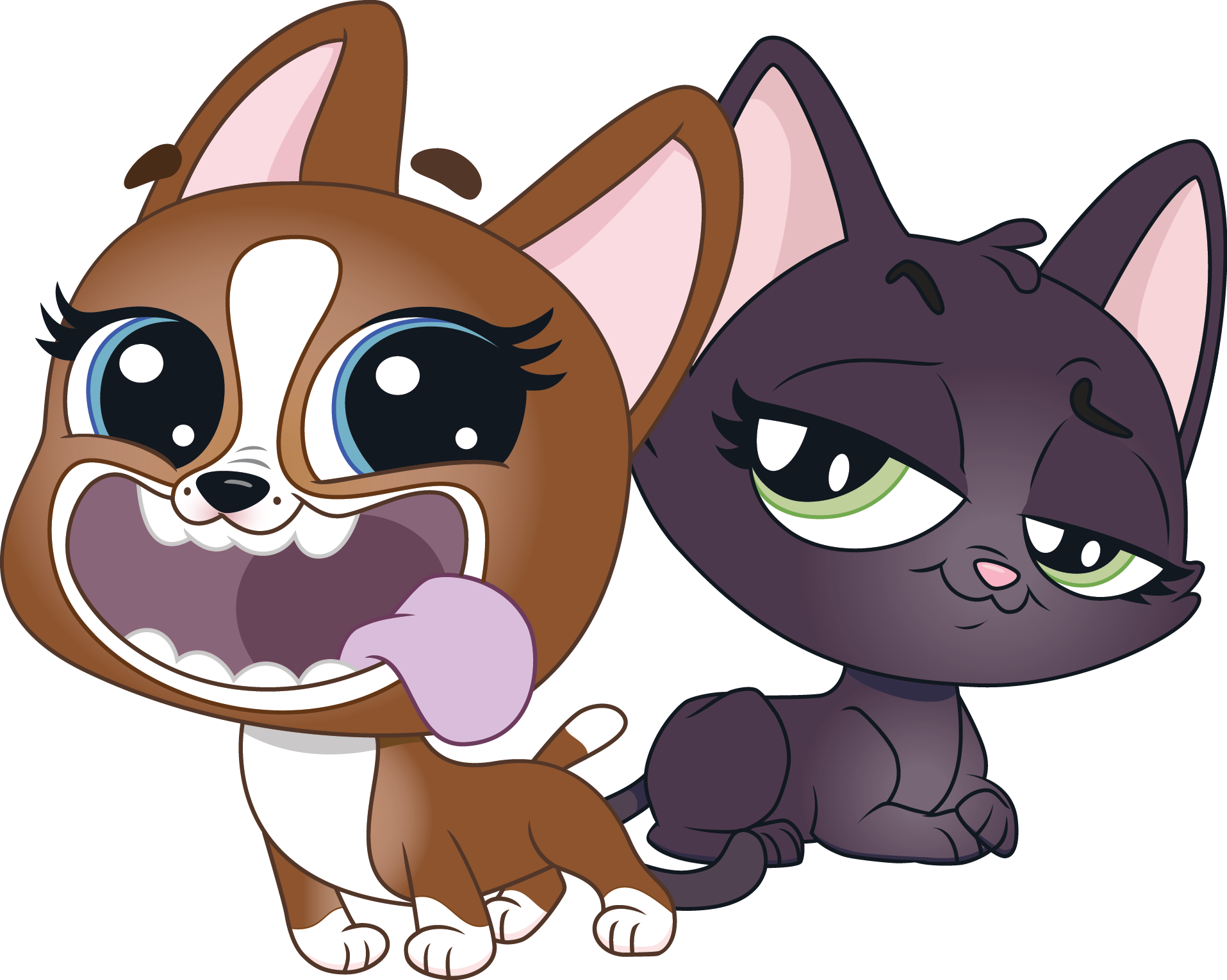 Cartoon Dogand Cat Friends