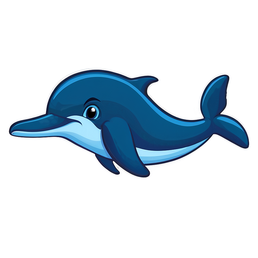 Cartoon Dolphin With Fish Friends Png 06272024