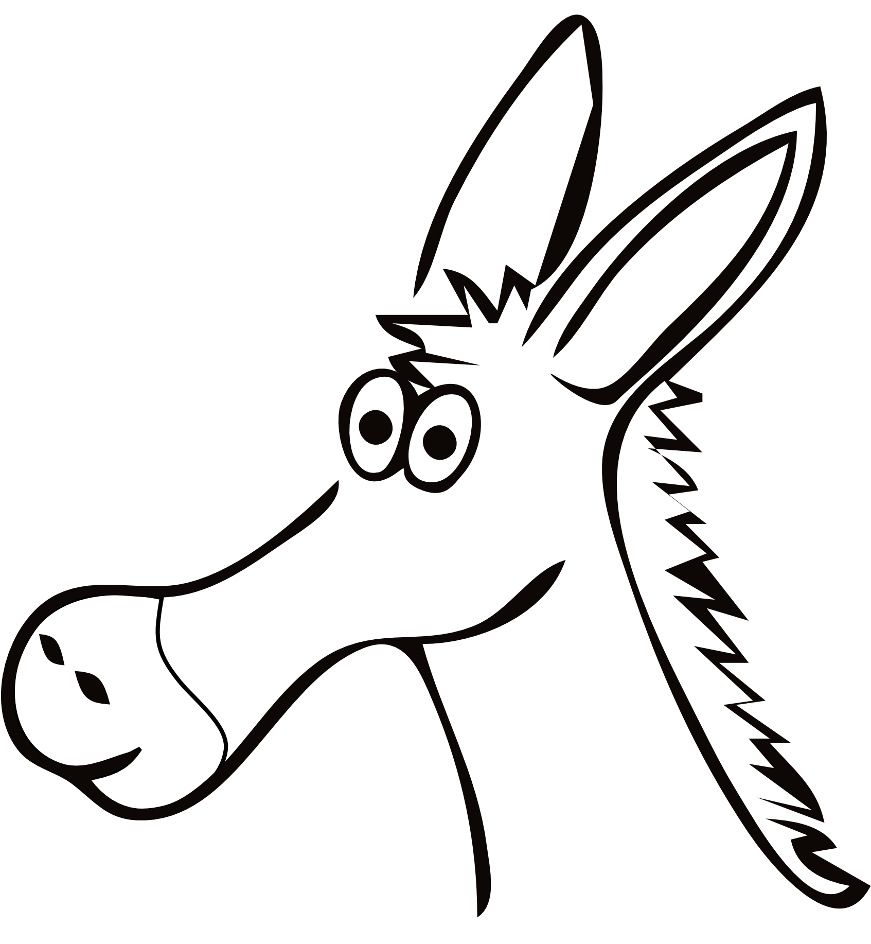 Cartoon Donkey Head Vector