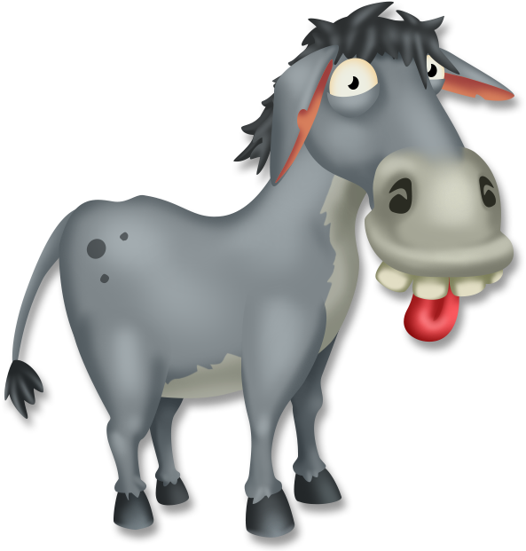 Cartoon Donkey Sticking Out Tongue