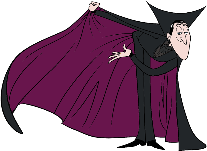 Cartoon Dracula Spreading Cape