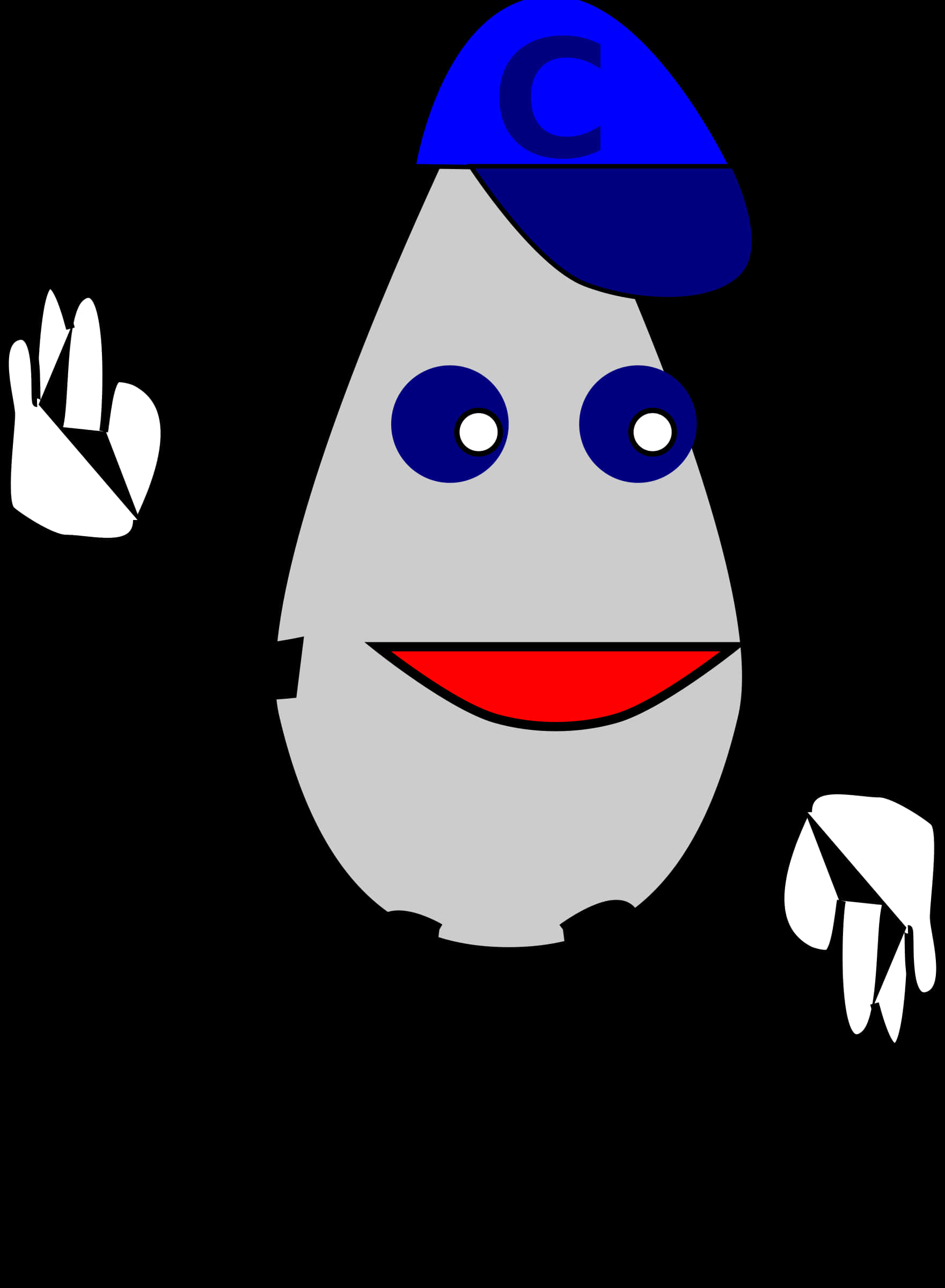 Cartoon Egg Character Waving