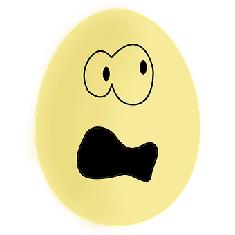 Cartoon Egg Face Black Background