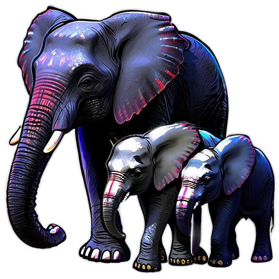 Cartoon Elephant Family Png Kon98