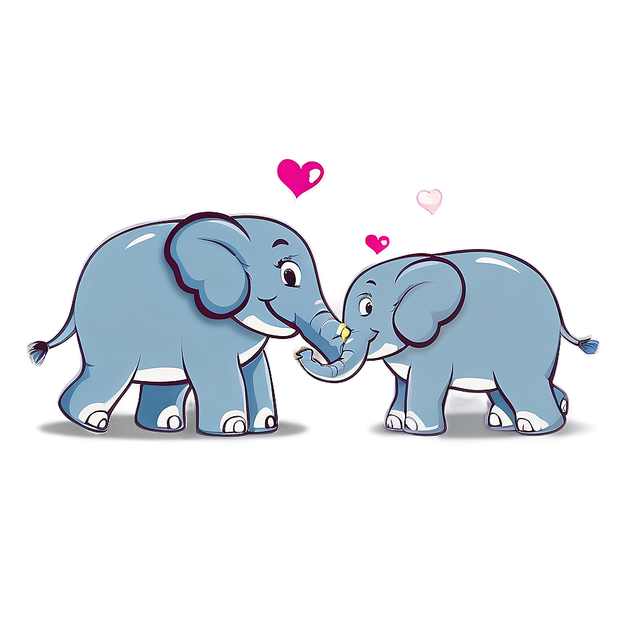 Cartoon Elephant In Love Png 06272024