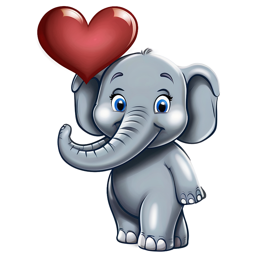 Cartoon Elephant In Love Png 5