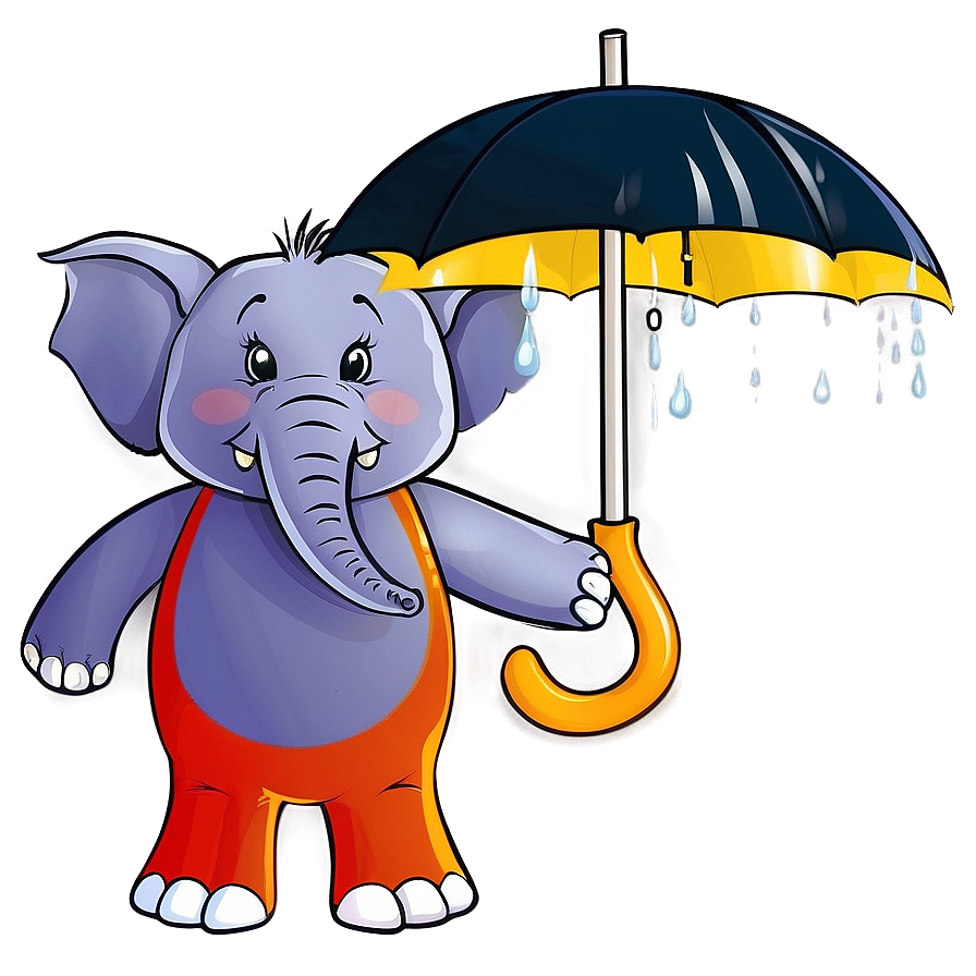 Cartoon Elephant With Umbrella Png 43