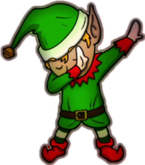 Cartoon Elf Dabbing Pose