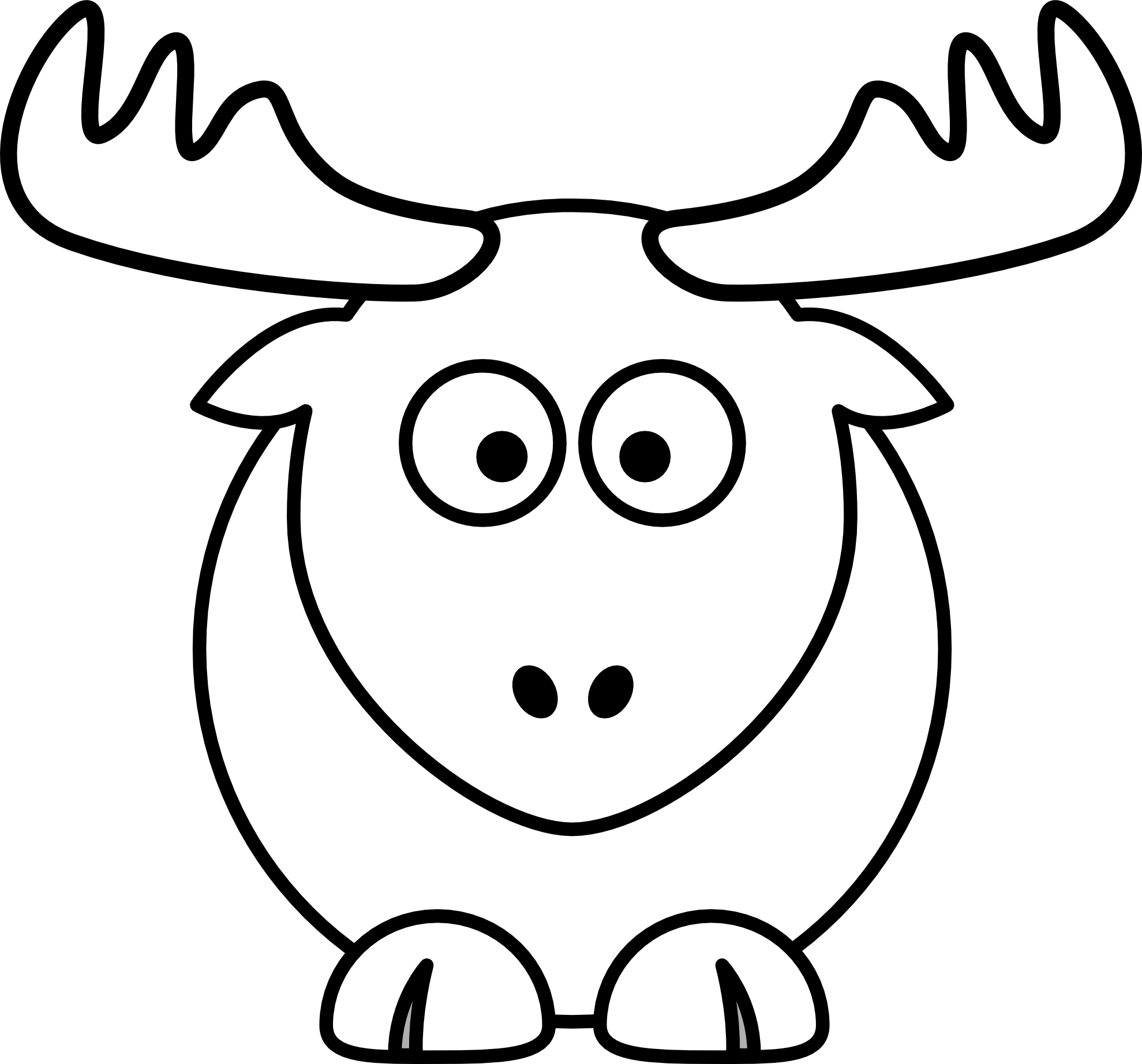 Cartoon Elk Drawing