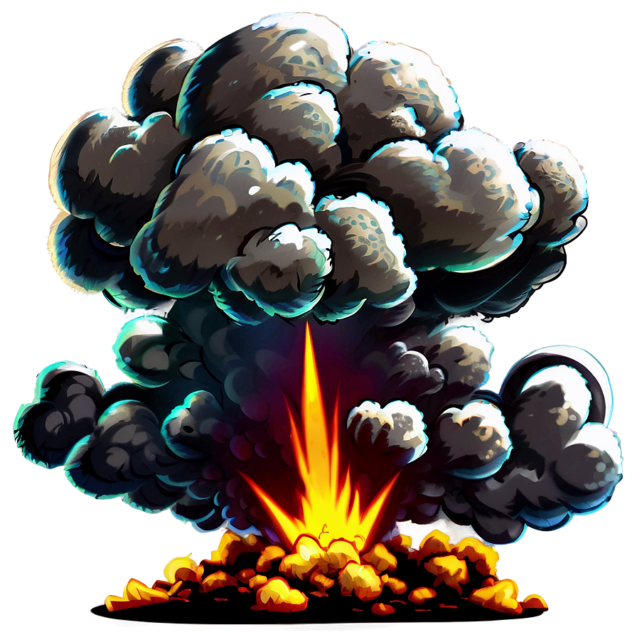 Cartoon Explosion With Smoke Png 37