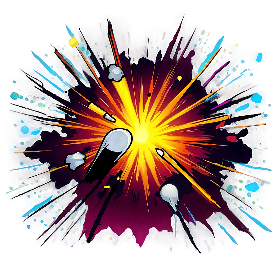 Cartoon Explosion With Sparks Png 34